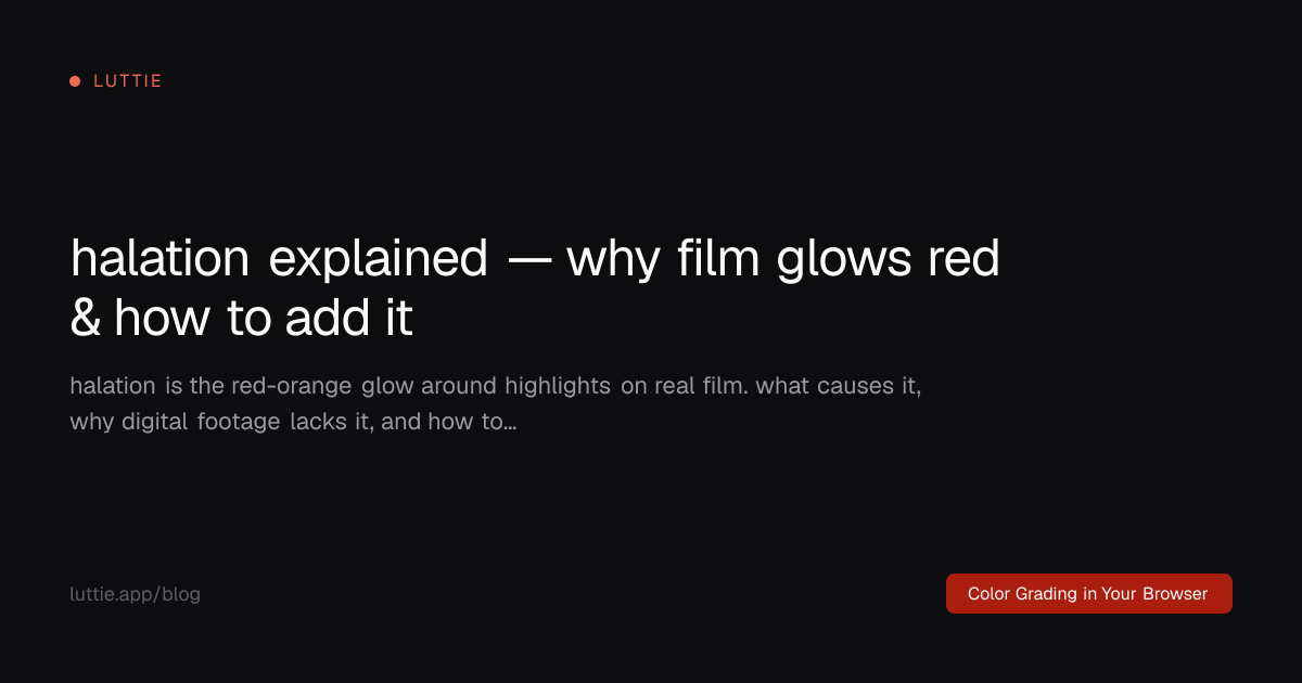 What Is Halation in Film — And How to Replicate It Digitally | Luttie